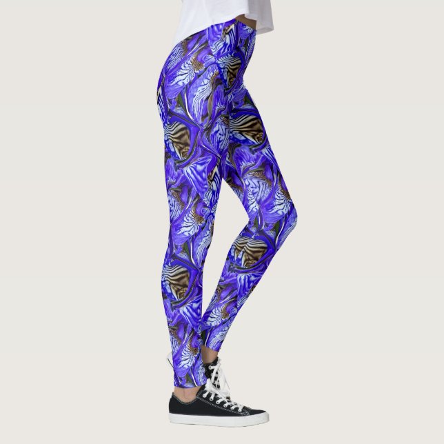 Legging Flor Íris Roxo/Inclinado/Com Teles / (Direita)