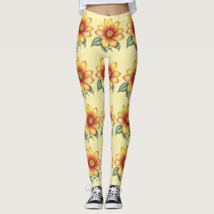 Legging Flor Laranja
