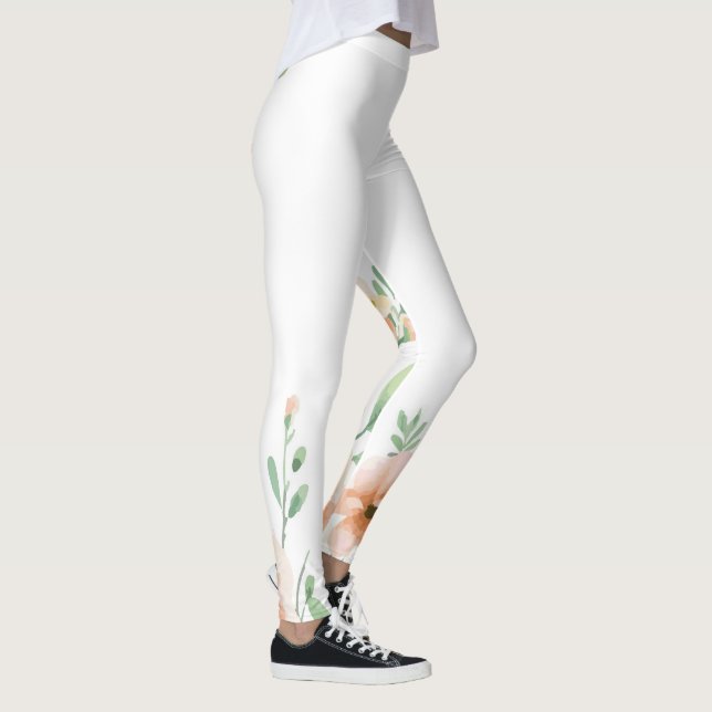 Legging Flor Laranja com caças Verdes (Direita)