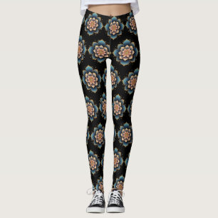 Legging Flor Mandala Lotus com Cristais Espumantes