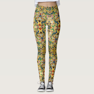 Legging Flor Mercado Vintage Amarelo de Flores Selvagem Bo