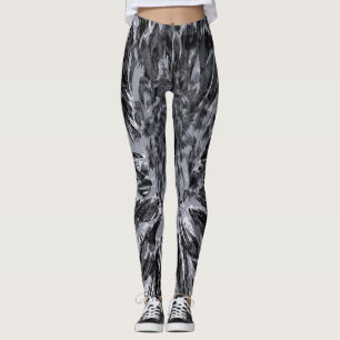 Legging Flor Preto e Cinza