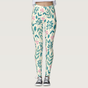 Legging flor rosa aquarela padrão legal presente feminino