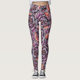Legging Flor Rosa colorido