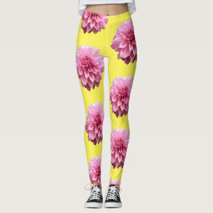 Legging flor rosa dahlia
