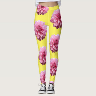 Legging flor rosa dahlia