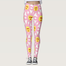 Legging Flor Rosa Maluco com Olhos Vermelhos