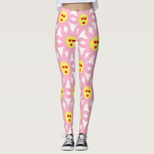 Legging Flor Rosa Maluco com Olhos Vermelhos