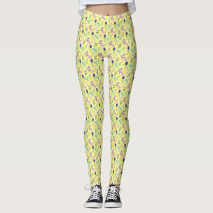 Legging Flor selvagem em coxas impressão-All-Over-Impressã