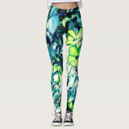 Legging Flor verde por alteração de cores