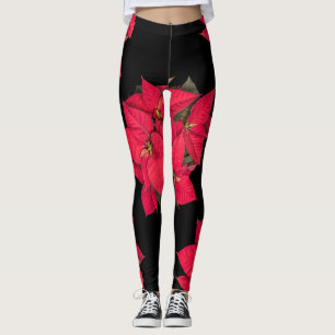 Legging Flor vermelha do Natal