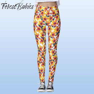Legging Flor 🌼 Whimsical Cute Divertido Floral Design Pat