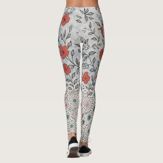 Legging  florais artístico  (Verso)