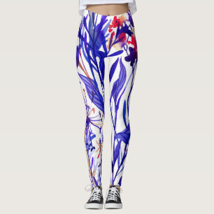Legging Florais de Aquarelas Opulentes: Fundo do Jardim.