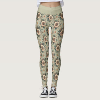 Legging Florais em Sage
