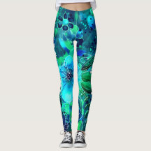 Floral Abstrato Azul Turquesa Verde Personalizado