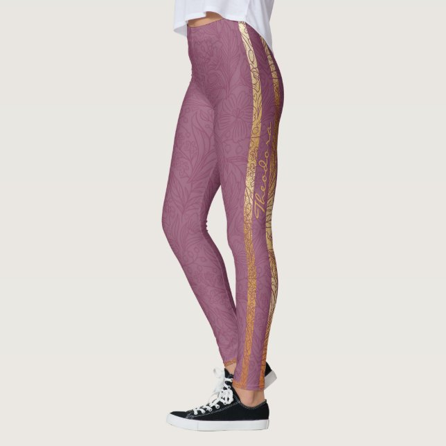 Legging Floral abstrato Dourado (Esquerda)