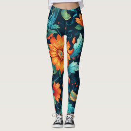 Legging Floral Boho Art Pattern