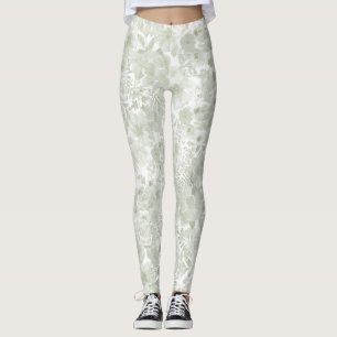 Legging Floral botânico da aguarela verde Pastel