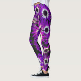 Legging Floral Bright Purple Garden Blooms Fotografia Flor