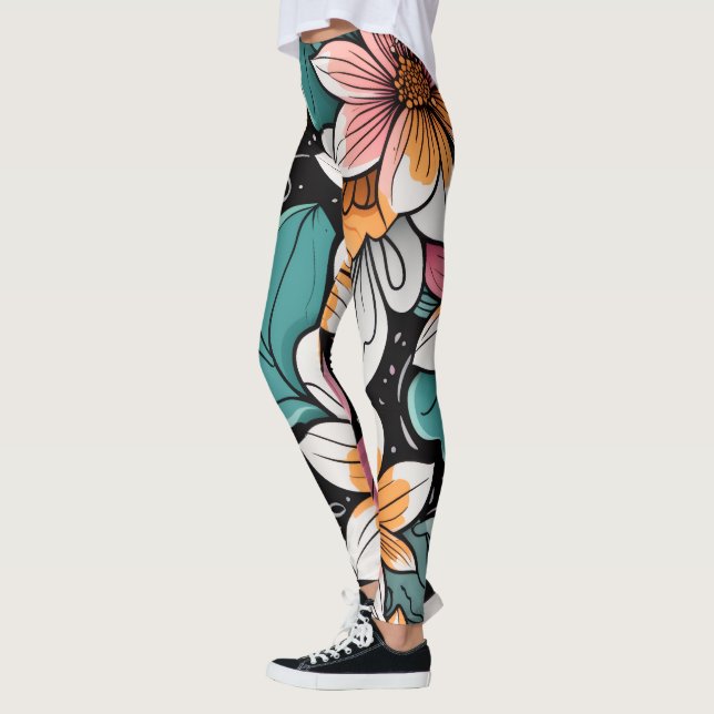 Legging Floral Brilhante (Esquerda)