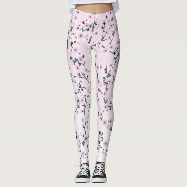 Legging Floral Cherry Blossoms Pink (Frente)