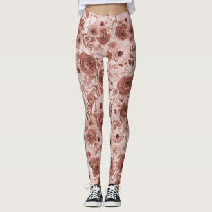 Legging Floral de Aquarela Rosa