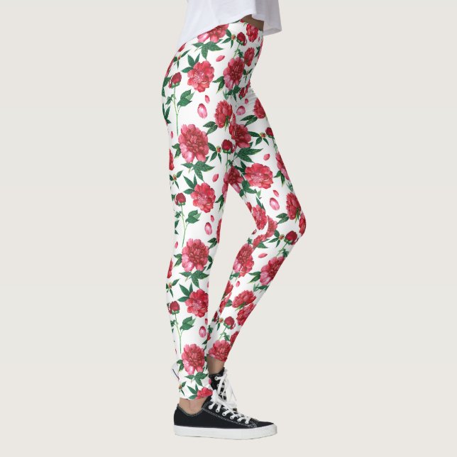 legging floral de peônia (Direita)