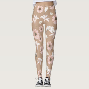 legging floral de peônia vintage