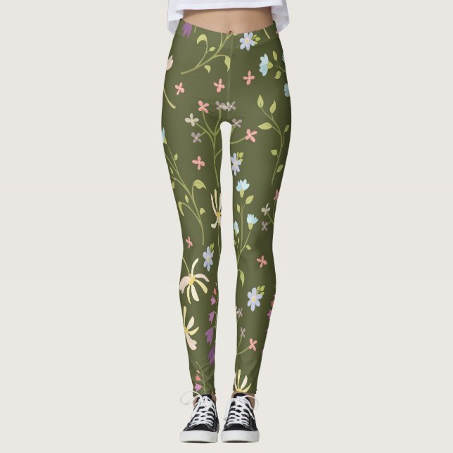 Legging Floral de Primavera de Flor (Frente)