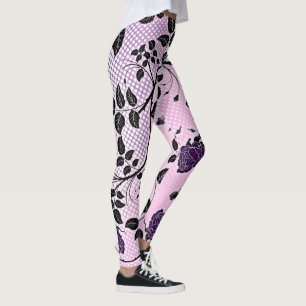 Legging Floral e Bolinhas