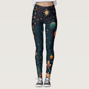 Legging Floral e Estrelas da Noite