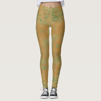 Legging Floral e Xadrez Dourado e Rosa