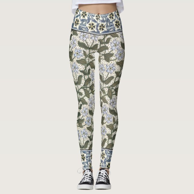 Legging Floral Elegante Bonito da Flor de Verão (Frente)