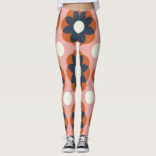 Legging Floral escandinavo: Design de colheita sem costura