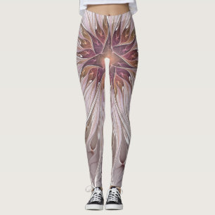Legging Floral Fantasy, Abstrato Moderna Flor Pastel