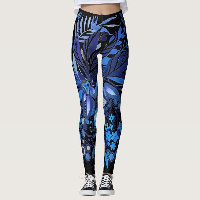Legging Floral Fantasy Midnight Blue (Frente)