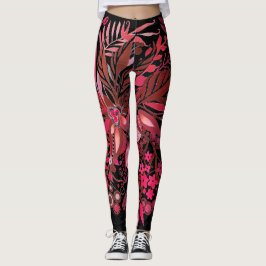 Legging Floral Fantasy Ruby Red