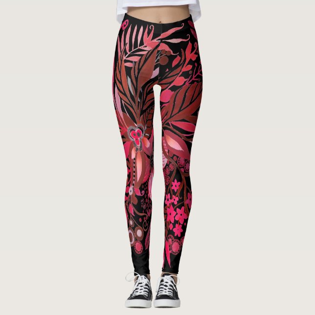 Legging Floral Fantasy Ruby Red (Frente)