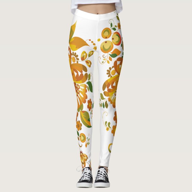 Legging Floral Flair: Design das pernas femininas (Frente)