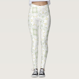 Legging Floral Geométrico Neutro Suave