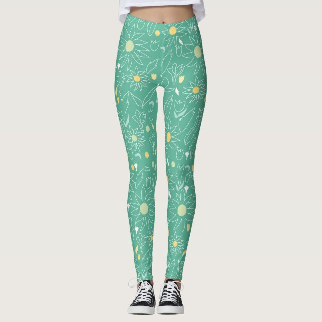 Legging Floral legal de Girassol (Frente)