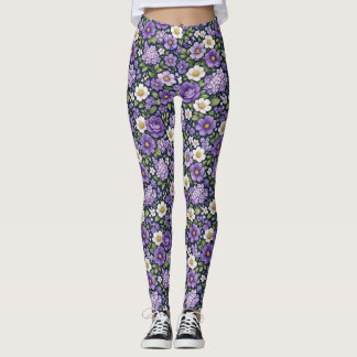 Legging floral lilas