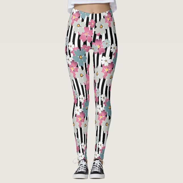 Legging Floral, listrado (Frente)