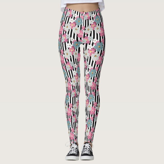 Legging Floral, listrado (Frente)