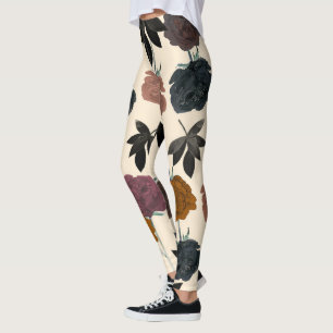 Legging Floral Outonal Ousado Aquarela Vintage