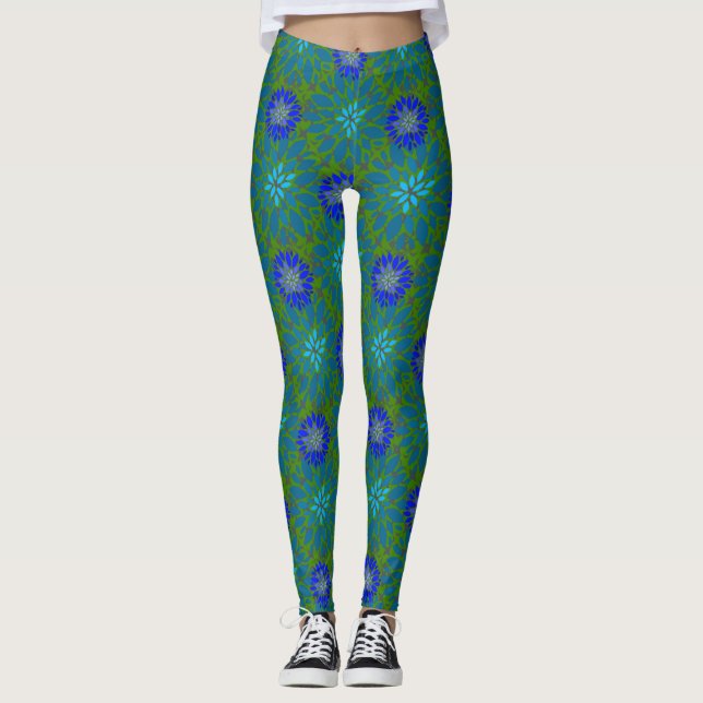 Legging Floral pattern.05.FR.Bluex4b Verde BG (Frente)