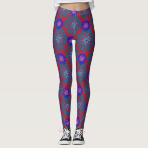 Legging Floral pattern.05.FR.Bluex4b Vermelho BG