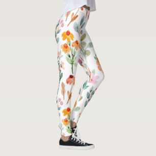 legging floral peônia em aquarela pastel