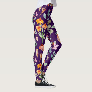 legging floral peônia em aquarela pastel